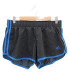アディダス adidas ランニングショートパンツ ロゴ 3ストライプス M グレー 青 ブルー /GV