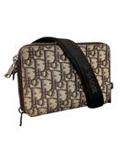 ディオール Dior ショルダーバッグ ポーチ オブリーク柄 キャンバス 茶 ブラウン 11-BO 0290 ☆AA★