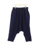 ヨウジヤマモトプールオム YOHJI YAMAMOTO POUR HOMME 25SS INDIGO DYEING COTTON LINEN SAROUEL PA サルエルパンツ イージー クロップド 2 ネイビー HP-P10-004 /KH