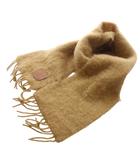 ロエベ LOEWE スカーフ モヘア&ウール マフラー フリンジ 茶色 ブラウン /SR38 ■OH