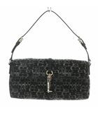 コーチ COACH 3595 ミニ シグネチャー アクセサリー ポーチ ハンドバッグ ロゴ 総柄 レザー 黒 ブラック グレー /MP ■GY18