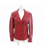バリー BALLY 美品 ダブルライダース 革ジャン ジャケット ラムレザー I38 赤 レッド /HO ■GY19