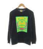 アベイシングエイプ A BATHING APE マイロ Tシャツ カットソー 長袖 プリント M 黒 ブラック 黄 イエロー /AN31