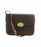 セリーヌ CELINE オールドセリーヌ ヴィンテージ ショルダー バッグ 斜めがけ PVC レザー マカダム トリオンフ ロゴ ゴールド金具 茶 ブラウン ■GY18 /MQ ■OH