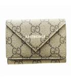 グッチ GUCCI バレンシアガ BALENCIAGA ザ ハッカー プロジェクト 三つ折り財布 コンパクトウォレット ロゴ 茶 ブラウン 681704・0416 ■GY35 /MQ ■OH