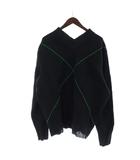 ボッテガヴェネタ BOTTEGA VENETA クロスライン Vネック ニット セーター ウール L 黒 ブラック 702070 V1ZH0 /UD ■GY18