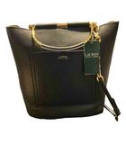 ラルフローレン RALPH LAUREN タグ付き Pebbled Leather Leyton Tote 2way トートバッグ ショルダー 黒 ブラック 431757194