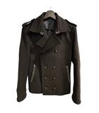 Pコート ウール ナイロン レザー パイピング エポーレット 2 紺 ネイビー 0070030017