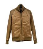 ブルゾン ジャケット ジュンハシモト レザー切替  リネン ジップ XL ベージュ 106-0047 ■TC