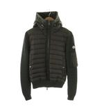 モンクレール MONCLER MAGLIONE TRICOT CARDIGAN ダウン切替 ニット ジャケット パーカー M チャコール /ES ■OS ■AD