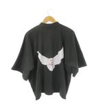 YZY イージー YEEZY × ギャップ GAP スウェット トレーナー モックネック 半袖 ビッグシルエット ロゴプリント 鳥 S チャコール グレー /CK13 ■GY17