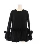 コムデギャルソンコムデギャルソン COMME des GARCONS COMME des GARCONS コムコム AD2024 ボリュームフリルTシャツ カットソー 長袖 XS 黒 RN-T012 /KH
