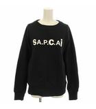アーペーセー A.P.C. sacai サカイコラボ Tani Sweatshirt スウェット トレーナー ロゴ 長袖 XXS 黒 ブラック 21E2-COEON-M27656 /☆G