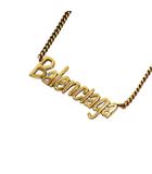 バレンシアガ BALENCIAGA Typoロゴメタルネックレス ペンダント ゴールドカラー /KH ■OH