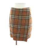 バーバリーブルーレーベル BURBERRY BLUE LABEL ラップスカート 巻きスカート ミニ ノバチェック ウール 38 茶 ブラウン FXF66-703 /KU