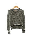 クリスチャンディオール Christian Dior ウールカシミヤVネックニットセーター 長袖 I42 ブラック ホワイト /HK ■OS