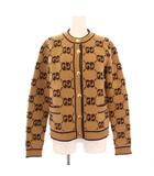 GGウール ブークレ ジャカード カーディガン ニット 長袖 S 茶 713300 /KH