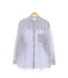 グラフペーパー Graphpaper Broad LS Oversized Band Collar Shirt ストライプ バンドカラーシャツ 1 青 白 /CX ■OS
