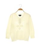 アニエスベー agnes b. 25SS コットン Vネック ニット セーター 長袖 1 白 /NR ■OS