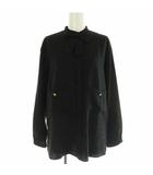 シャネル CHANEL 23AW レオパードブラウス シャツ 長袖 前開き ココマーク ココボタン ヒョウ柄 シルク 34 黒 ブラック /NR ■OS