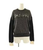 シャネル CHANEL P62886K48477 Cashmere Logo Knit ニット セーター 長袖 カシミヤ混 36 黒 アイボリー ブラック /NR ■OS