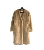 ユナイテッドアローズ A DAY IN THE LIFE UNITED ARROWS コート ボア ノーカラー ロング丈 ベージュ ■WGA