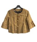 ルルロジェッタ ルールロジェット leur logette ノーカラージャケット 1 約S ベージュ キャメル ■WGA