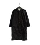 リネン RINEN ステンカラーコート 比翼 ロング 黒 ブラック ■WGA