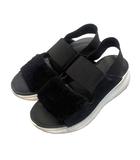 アグ UGG シルバーレイクサンダル 23.5㎝ 黒 ブラック 白 ホワイト ■WGA