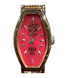 アナスイ ANNA SUI 腕時計 クォーツ アナログ 2針 シルバーカラー ピンク ■WGA