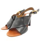 クロエ CHLOE レザーヒールサンダル バックストラップ ヒール 36 黒 ブラック /JS ■WGA