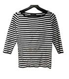 フォクシー FOXEY カットソー ボーダー 40 白 ホワイト 黒 ブラック ■WGA