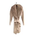 ボディドレッシングデラックス BODY DRESSING Deluxe ファーコート カシミヤ ベルト 36 白 ホワイト ■WGA