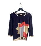 ユーバイウンガロ U by ungaro ニット セーター 花柄 L 紺 ネイビー ■WGA