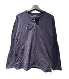 Tシャツ 長袖 ヘンリーネック M 紺 ネイビー ■WGA