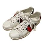 グッチ GUCCI エース スニーカー ローカット ビジュー 38 白 ホワイト 472990