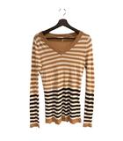 ソニアリキエル SONIA RYKIEL カーディガン ボーダー Lイエロー ■WGA