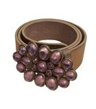 モガ MOGA ベルト ビジュー 茶 ブラウン 紫 パープル ■GY99