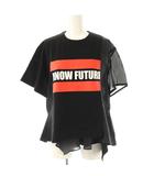 24SS KNOW FUTURE T-Shirt ドッキングTシャツ カットソー ロゴ 2 ブラック レッド /CX ■OS