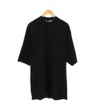 リックオウエンス Rick Owens 25SS Hollywood Jumbo T-Shirt ジャンボTシャツ 五分袖 クルーネック ストレッチ 無地 IT42 黒 ブラック RO01E7273-JA /BB