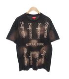 20SS ueva york S/S TOP Tシャツ カットソー クルーネック ロゴ 総柄 半袖 S 黒 ブラック /AE ■GY11