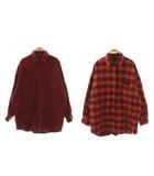 バレンシアガ BALENCIAGA リバーシブルチェックシャツ XXS レッド ブラック 720105 /DO ■OS