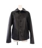 タオ コムデギャルソン TAO COMME des GARCONS 25AW ラウンドカラージャケット アウター フェイクレザー M 黒 TP-J004 /KH