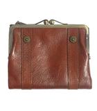 ダコタ Dakota 二つ折り財布 がま口 茶 ブラウン ■GY99