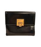 サルヴァトーレフェラガモ Salvatore Ferragamo 二つ折り財布 レザー メンズ 黒 ブラック ■GY99