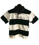 ポロ バイ ラルフローレン Polo by Ralph Lauren ポロシャツ 半袖 ボーダー ロゴ パッチデザイン 130 白 ホワイト 黒 ブラック キッズ 男の子 ■GY99