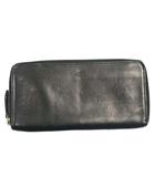 タケオキクチ TAKEO KIKUCHI 長財布 ラウンドジップ レザー 黒 ブラック ■GY99