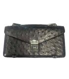  オーストリッチ セカンドバッグ 黒 ブラック ■GY99