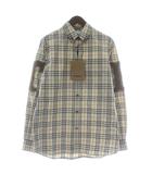 バーバリー BURBERRY イングランド ENGLAND ボタンダウンシャツ 長袖 ノバチェック TBロゴ ワッペン XS ベージュ 8042350 /XZ ■GY18