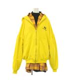 バレンシアガ BALENCIAGA Unity Sports Icon Layered Hoodie レイヤード パーカー 長袖 オーバーサイズ ジップアップ L 黄色 ネオンイエロー /TK